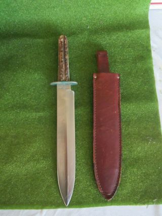 Vintage Case Xx Usa 1990 Stag Handle Hunting Knife,  Sheath 15 "