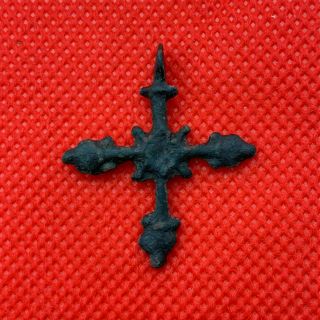 Rare Ancient Viking Bronze Cross Pendant Antique Kievan Rus