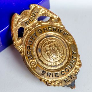 Vintage Obsolete Special Deputy Sheriff Badge Erie County York Vhtf Rare