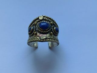 Post - Medieval Silver Ring With Lapis Lazuli 1700 - 1800 Ad
