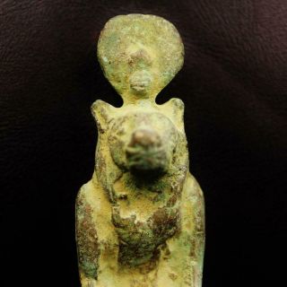 Rare Antique Egyptian Ancient Sekhmet Bronze Statue Figure.  Goddess of Healing 2