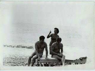1960s Woman Men Old Fashion Swimsuits Nudes Beach Russian Vintage Photo
