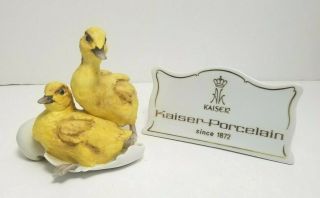Vintage Ak Kaiser W Germany Golden Crown E & R Porcelain Ducklings 069 & Sign