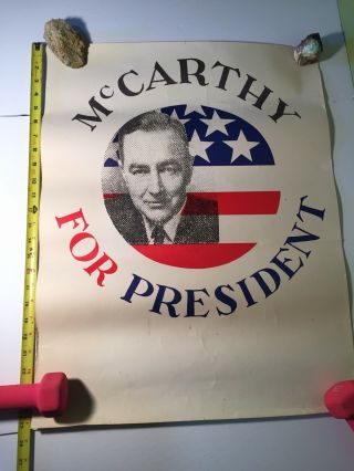 Vintage 1968 Eugene Mccarthy Presidential Campaign Poster Unique Rare 12