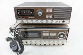 2 Vintage Simba Ssb Bearcat Pearce Simpson Cb Radio Base Station W/ Microphone