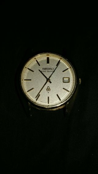 Vintage Seiko King Quartz 14k Solid Gold Bezel And Gold Capped Watch 4822 - 8000 3