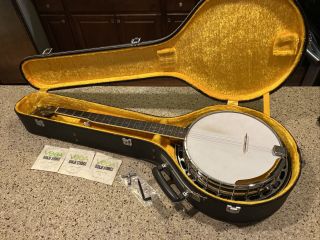 Vintage Aria 5 String Banjo With Case Made In Japan