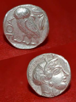 Ancient Greek Silver Ar Tetradrachm Coin Athens Attica Owl 500 Bc 5.  4 Grams