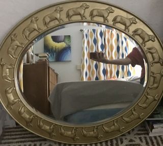 Unique Steven Huneck Gold Oval Mirror - Labrador Retriever Dogs
