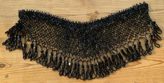 Vintage Victorian Black Beaded Whitby Jet Collar Costume Necklace
