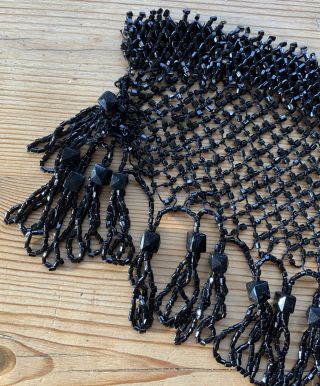 Vintage Victorian Black Beaded Whitby Jet Collar Costume Necklace 2