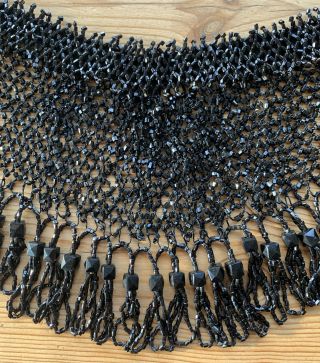 Vintage Victorian Black Beaded Whitby Jet Collar Costume Necklace 3