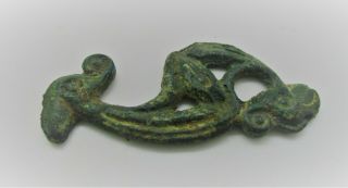 European Finds Ancient Viking Bronze Nordic Dragon Amulet Pendant