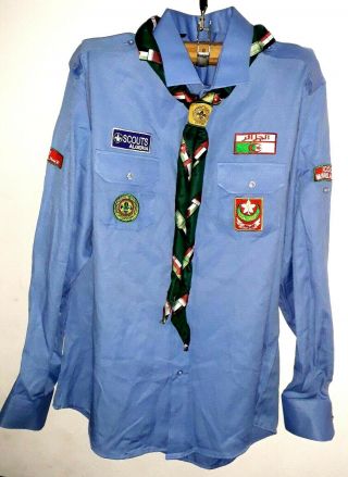 Algerian Scout Leader Uniform Shirt & Official Arab Scout Organization Scarf