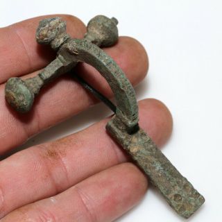 Massive - Roman Military Bronze Crossbow Fibula Brooch 400 Ad