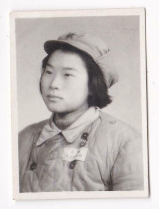 Cute Chinese Female Soldier Type 1950 Cold Weather Uniform & Cap Photo China