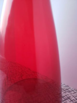 Blenko 920 Medium Ruby Red Glass Decanter Vase MCM Vintage (pretty clear) 2