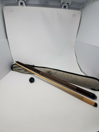 Vintage Mcdermott Pool Cue With Chalk Holder And Soft Case See Pictures