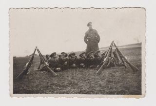 Guys Soldiers With Guns Rifle Pose Ww2 Military Vintage Photo P54625