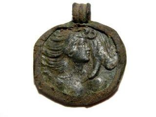 Old Victorian 1800s. ,  Roman Style Bronze Medallion,  Leda And The Swan,
