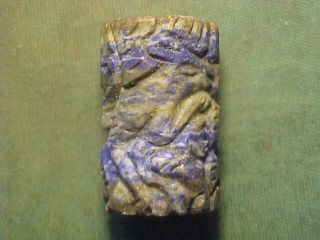 Western Asiatic Cylinder Seal Of Lapis Lazuli Circa 1700s
