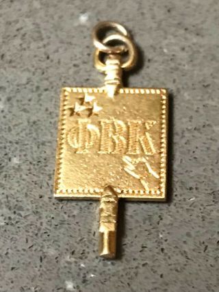 Vintage Phi Beta Kappa Honor Society 10k Gold Key Pendant Or Charm U Of W 1976