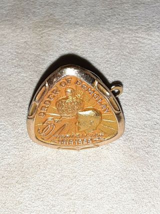 Vintage Mason Order Of Demolay 50th Anniversary Tie Tac Lapel Pin 1919 - 1969 10k