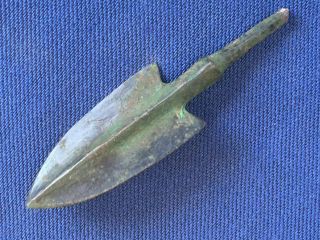 Ancient Greek Bronze Age Tanged And Bolstered Arrow Head