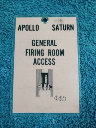 Apollo Saturn General Firing Room Access Badge