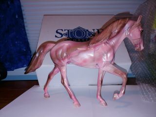 Peter Stone Tennessee Walking Horse - Pink Lace Agate - Rare - 2004