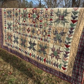 Exquisite Vintage Country Cabin Romance Patchwork Full/ Queen Quilt 85 " X 96 "