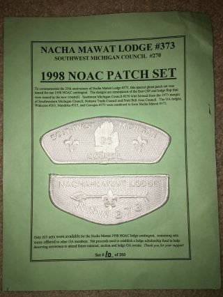 Boy Scout S7 Nacha Mawat 373 Southwest Michigan Council Strip Csp Flap Patch Set