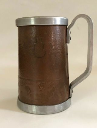 Kappa Sigma Tankard Hammered Copper Pewter Mug W Cocktail Reception Cartoon