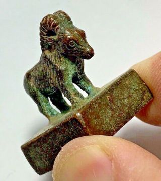 Rare Ancient Chinese Bronze Seal Stamp With Cock On Top Dynasty Ram 35mm
