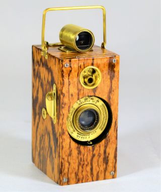 Box Camera Vintage Ansco Memo 1927 Type Custom 93yrs,  Birdseye Zebrawood Veneer