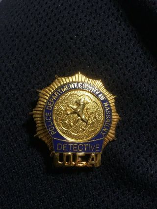 Vintage Nassau County York Ny Police Detective Dea Courtesy - Size Shield