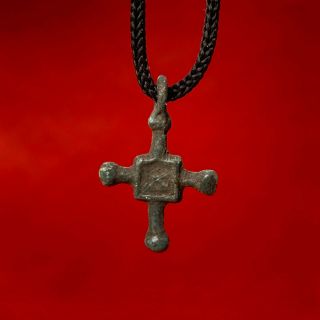 Ancient Bronze Cross Pendant Viking Age 10 - 13 Century Kievan Rus