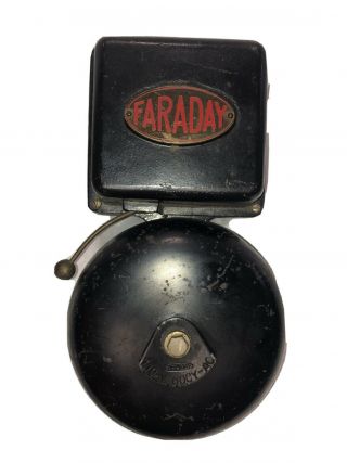 Faraday Antique Electric Telephone Trolley Fire Alarm Bell Patent 1907 - 18