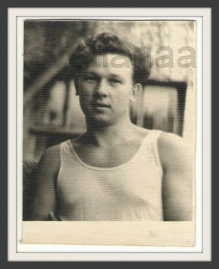 Handsome Young Man Athlete Sports Muscular Physique Ussr Vintage Photo Gay Int