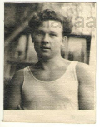 Handsome young man Athlete Sports Muscular physique USSR vintage photo Gay Int 2