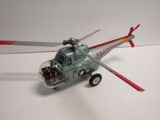 Vintage Tin Friction Japan Helicopter w/ Piston Action Nomura MIB AW157 2