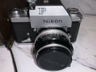 Vintage Nikon F Camera with Nikkor S Auto 1:14 F= 50 mm Lens and Leather Cover 3