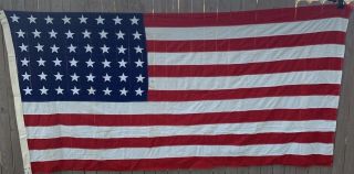 Vintage Rare Ww2 ?? Quartermaster 48 Star American Flag Large 4.  10’ X 9.  7 Cotton