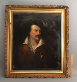 Antique 17thc Flemish Lifesize Portrait Oil Painting,  Falconer Hunter & Falcon