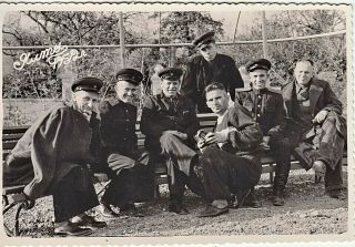 1952 Soviet Army Men In Military Uniform Officers Crimea Russian Vintage Photo