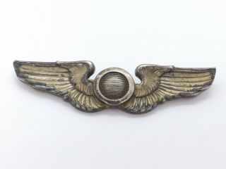 Vintage Ww Ii Sterling Silver Observer Wings Usaf Air Force Brooch Pin,  24.  6g
