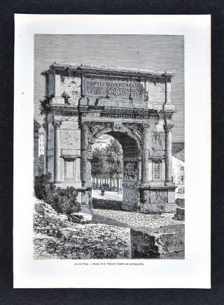 1868 Tour Du Monde Print - Arch Of Titus - Roman Forum Architecture Rome Italy