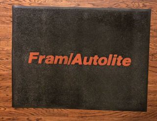 Vintage Advertisement 70’s “Fram Autolite” Service department Area Rug Gas Oil 3