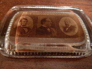 V Rare Pan Am Expo Paperweight Martyred Potuses Mckinley,  Lincoln,  Garfield