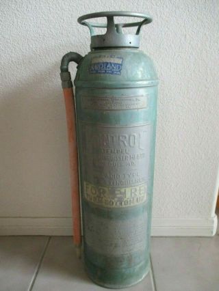 Vintage Antique Kontrol Stempel Fire Extinguisher With Hose Empty Patina